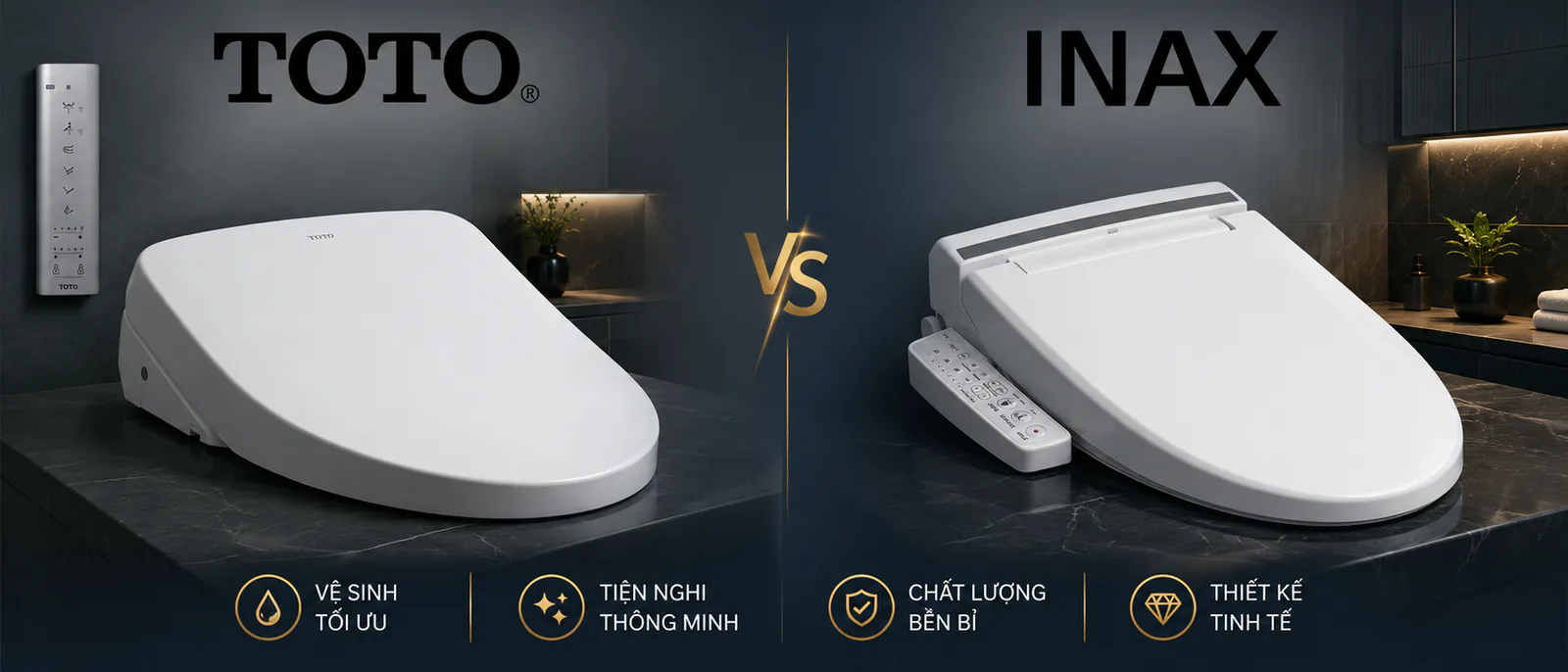 So Sánh Nắp Rửa Điện Tử TOTO Và INAX 2026: Chọn Loại Nào?